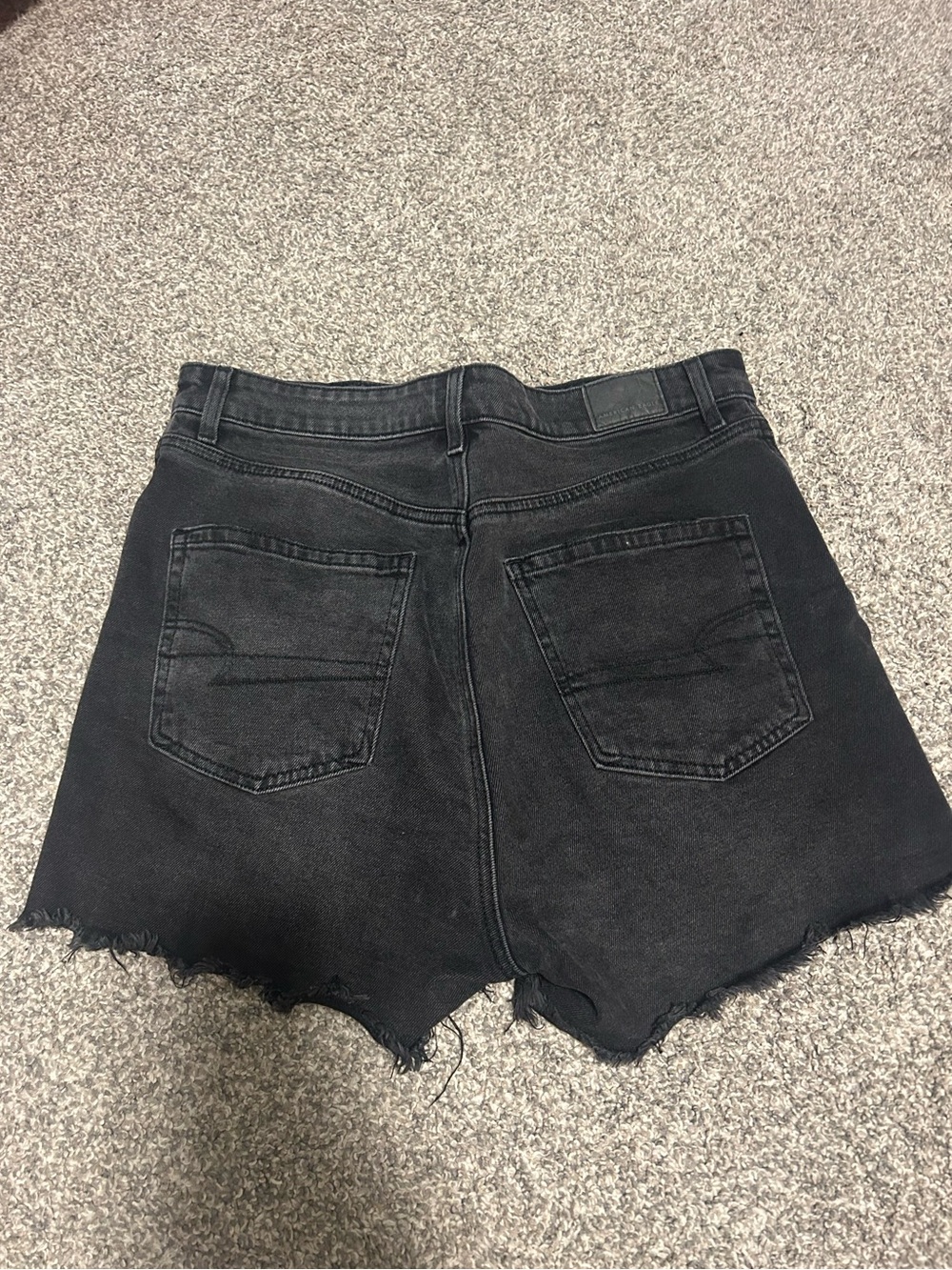 American Eagle Outfitters Black High-Rise Cutoff Jean Shorts - Picture 2 of 4